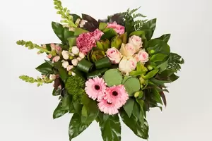 Boeket roze bloemen klein - afbeelding 3